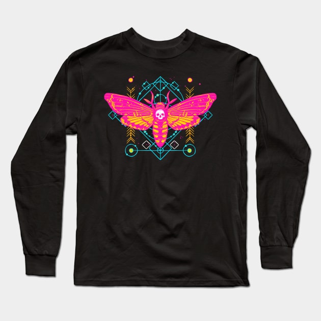 Sacred Skull Moth Long Sleeve T-Shirt by machmigo